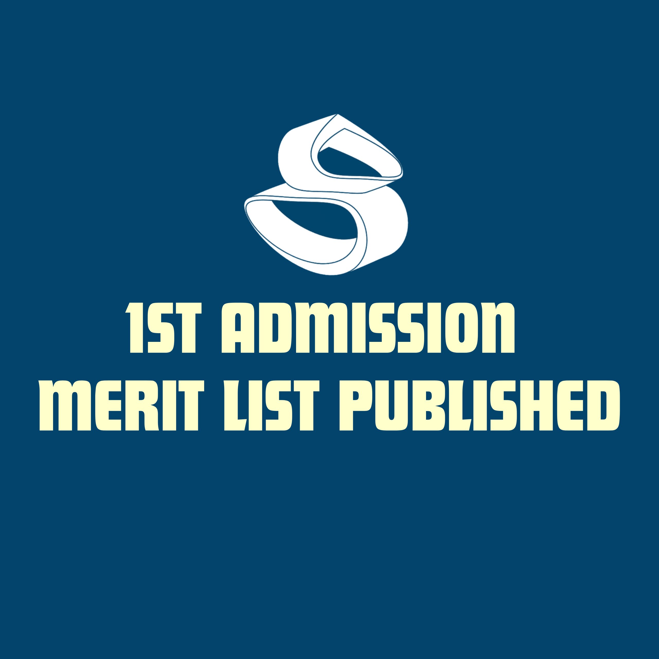1st Admission Merit List Published